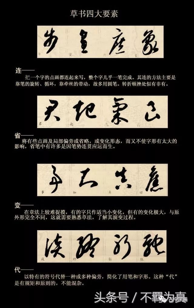 每日一学——草书四大要素和结构技法